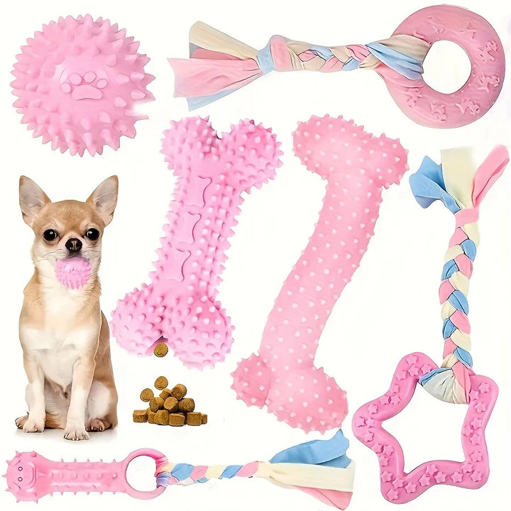 6Pcs Bite Resistant Rubber Chew Toys for Puppies