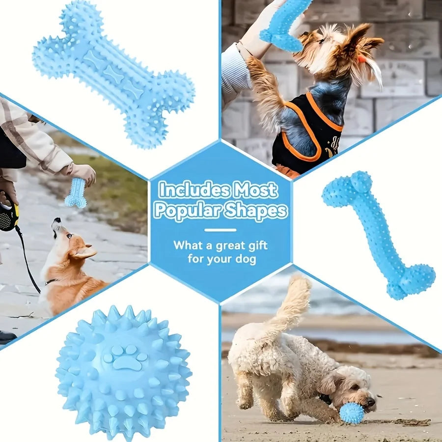 6Pcs Bite Resistant Rubber Chew Toys for Puppies
