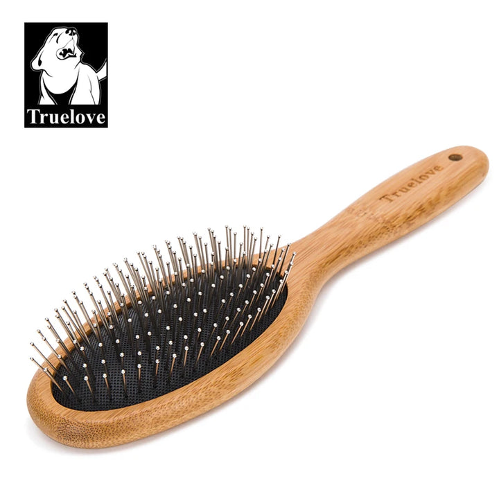 Bamboo Pet Round Comb Grooming Brush Hair Remover