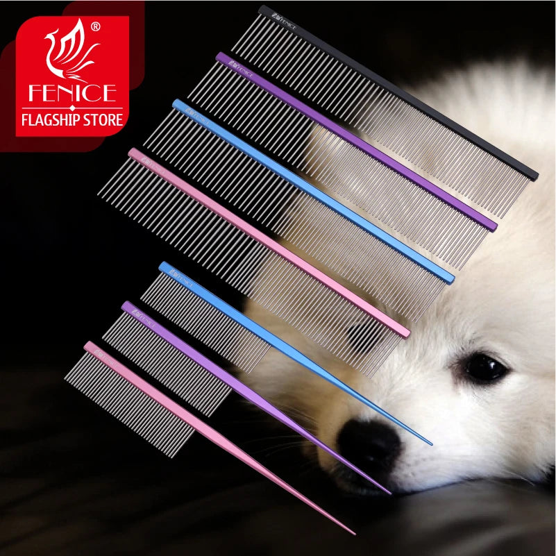 Fenice Stainless Steel Pet Comb for Dogs Cats Grooming