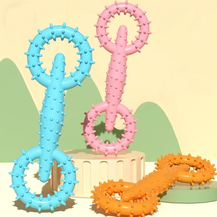 Durable Interactive Dog Pull Ring Chew Toy Teeth Cleaning
