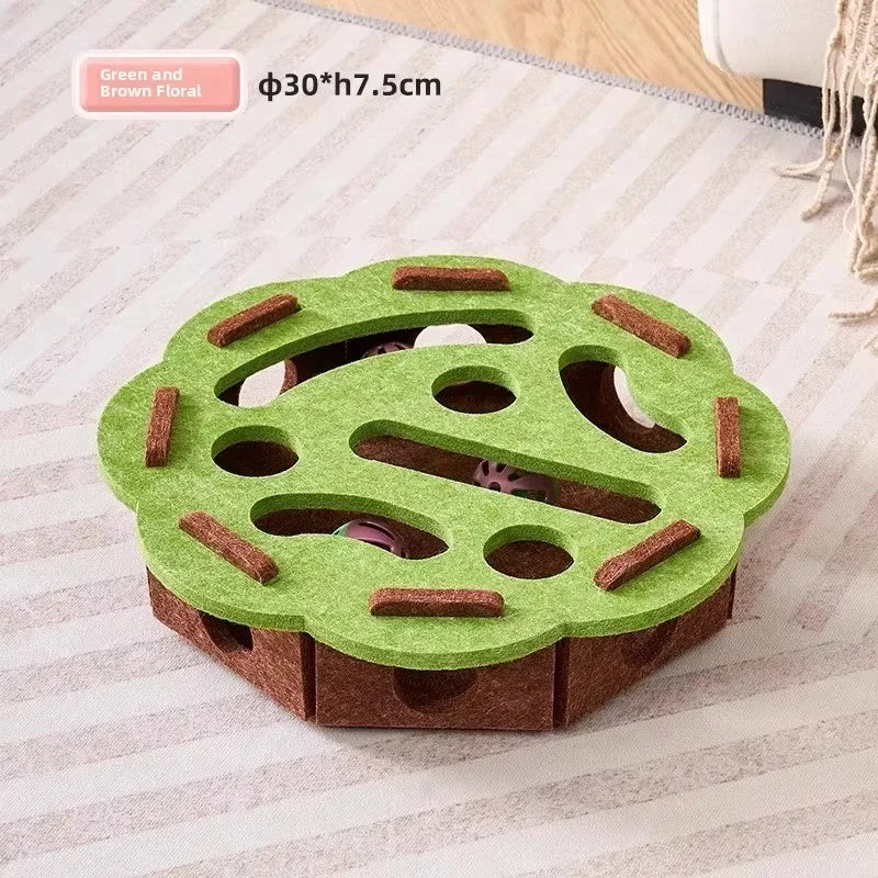 Felt Cat Puzzle Box Toy with Ball Exercise