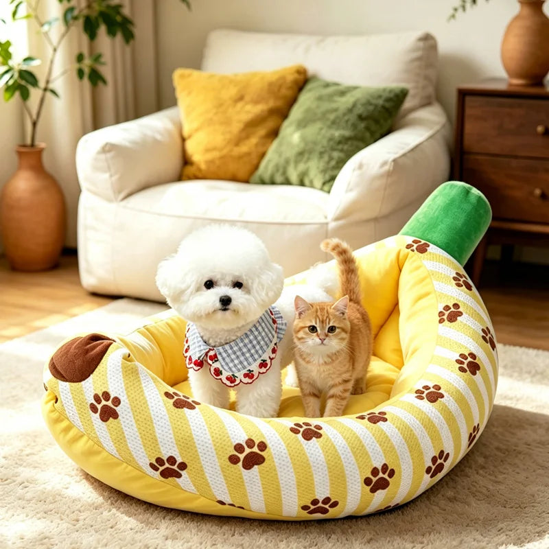 Banana Cooling Pet Bed Soft Cushion for Dogs Cats
