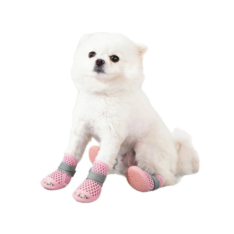 Mesh Cooling Dog Shoes with Non-Slip Pet Boots