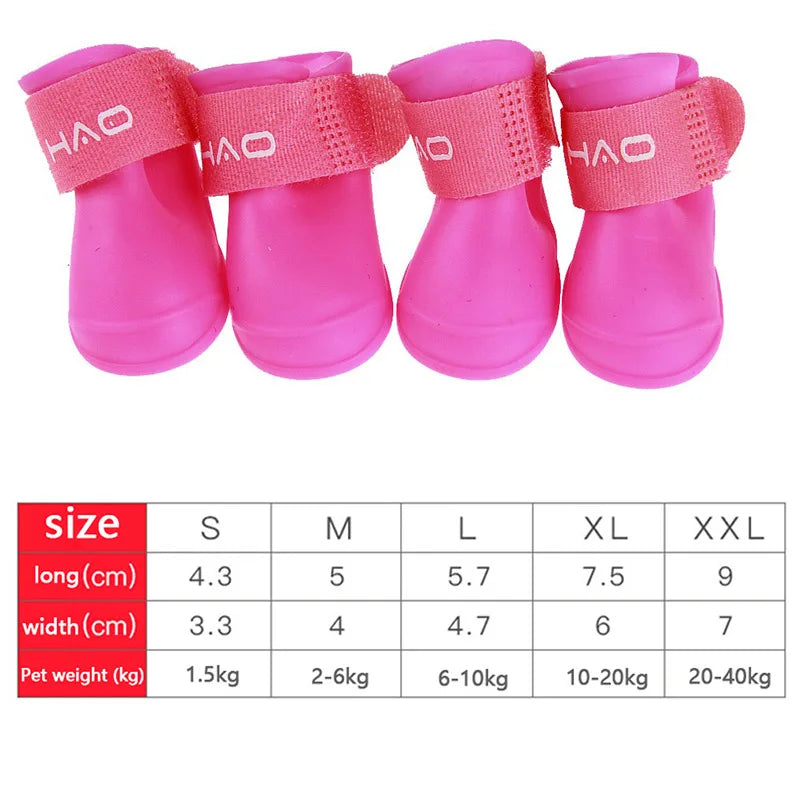 Waterproof Anti-Slip Pet Rain Boots for Dogs Cats Outdoor