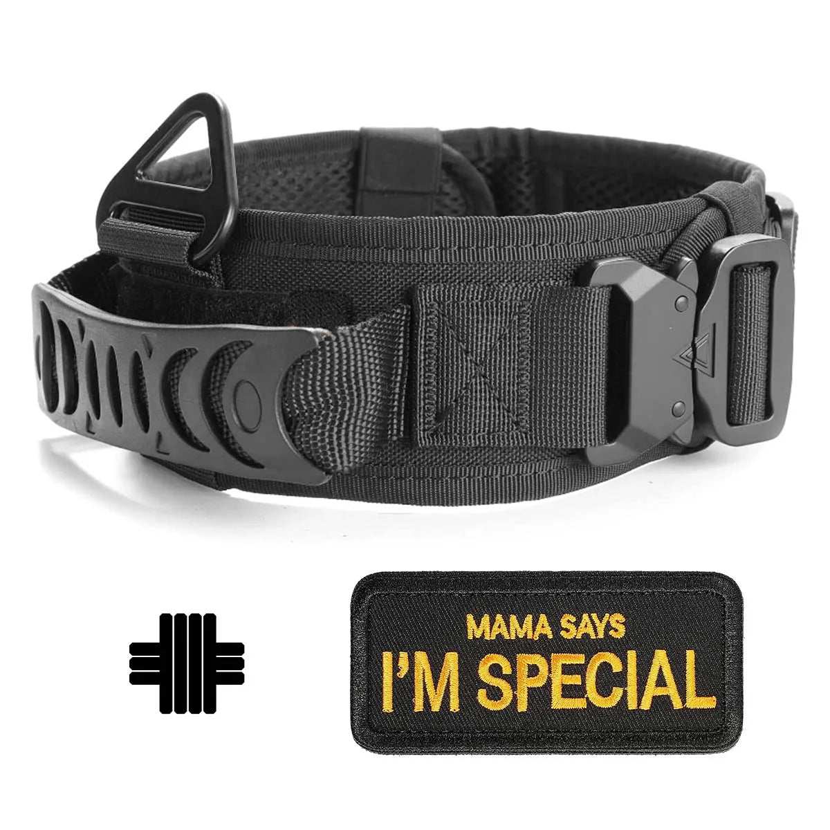 Reflective Adjustable Tactical Nylon Dog Collar Heavy Duty Training