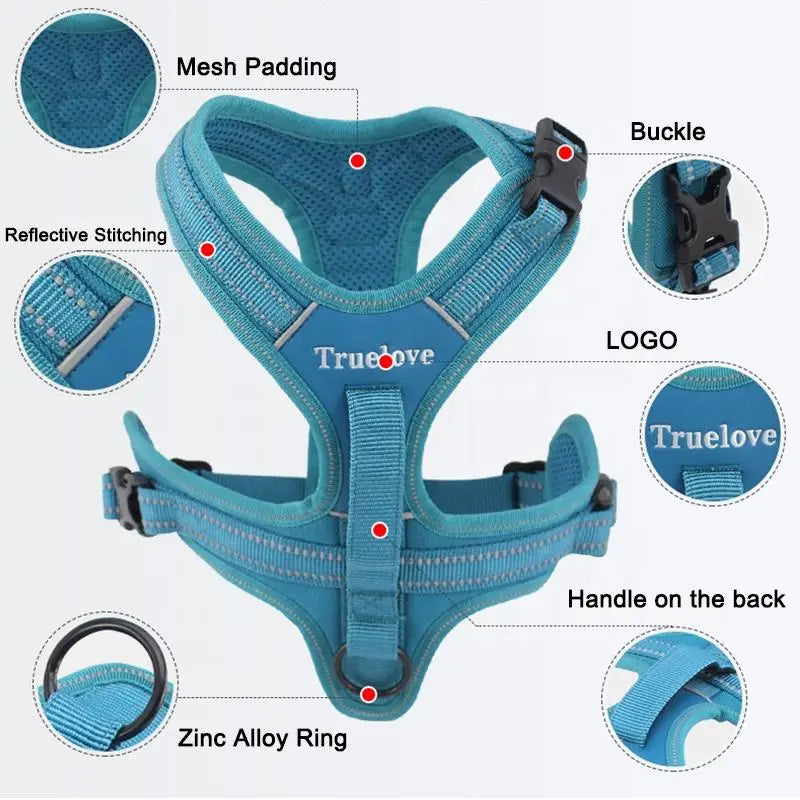Truelove Adjustable No Pull Dog Harness Leash Set Medium