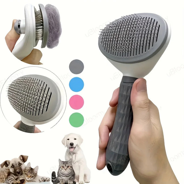 One-Click Self-Cleaning Pet Slicker Brush Hair Remover Comb
