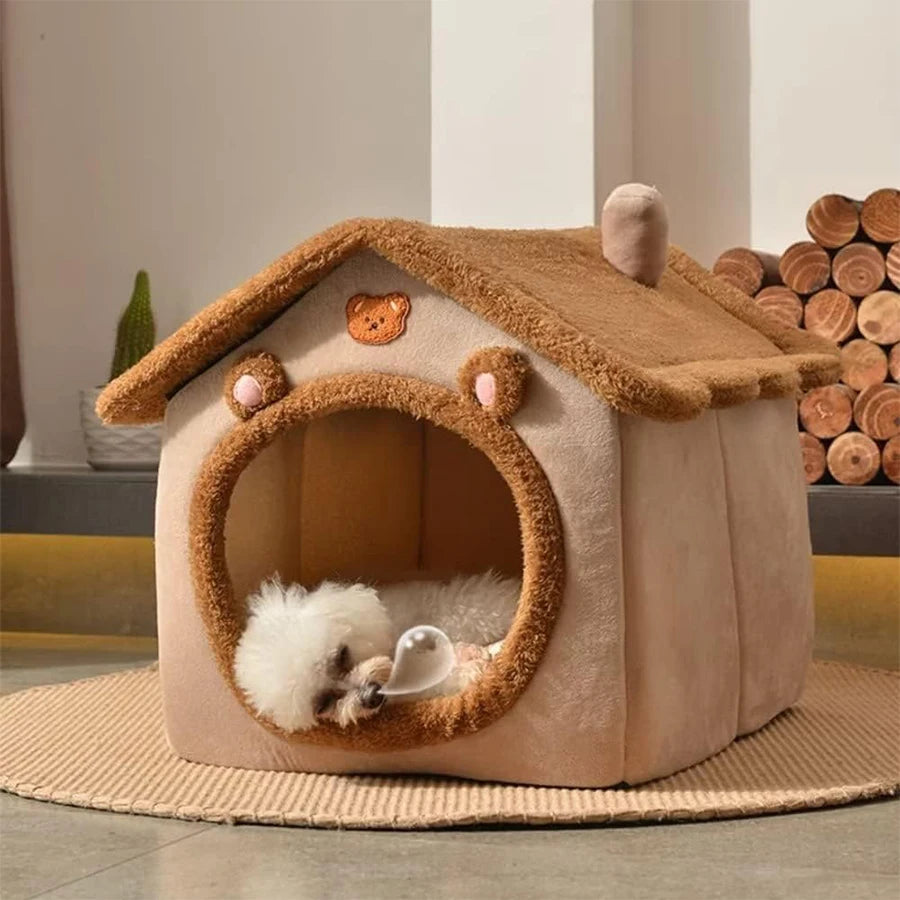 Foldable Washable Pet House Cozy Cat Dog Bed