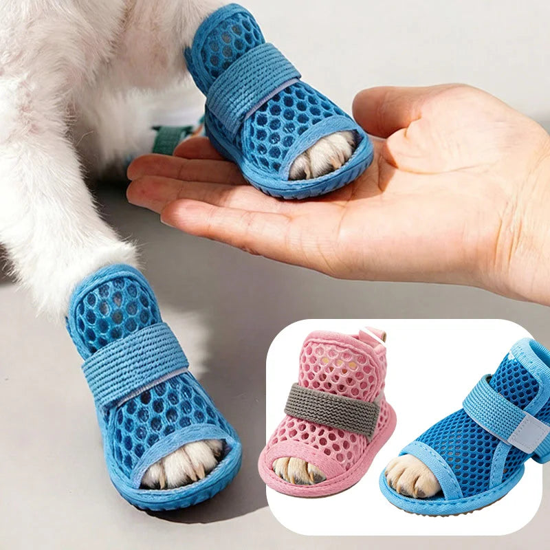 Mesh Cooling Dog Shoes with Non-Slip Pet Boots