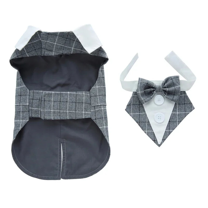Luxury Male Dog Tailcoat Suit for Small Dogs Wedding