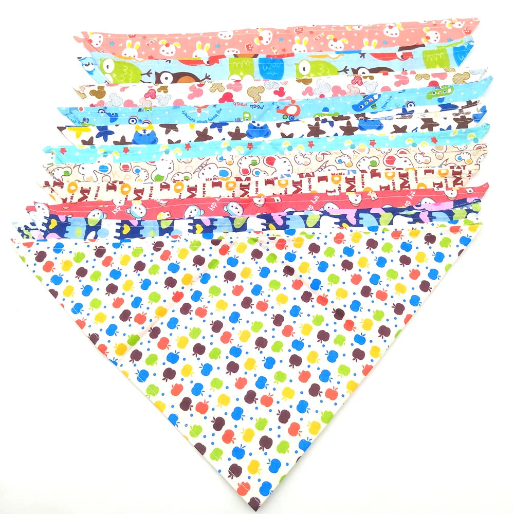 10PCS Cotton Dog Bandana Set for Small Large Dogs