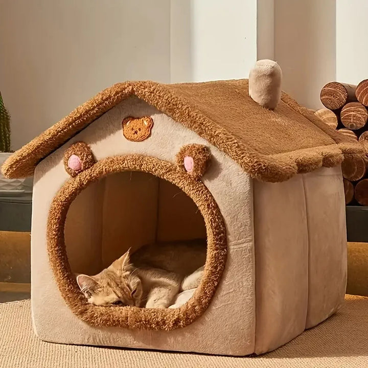 Foldable Washable Pet House Cozy Cat Dog Bed