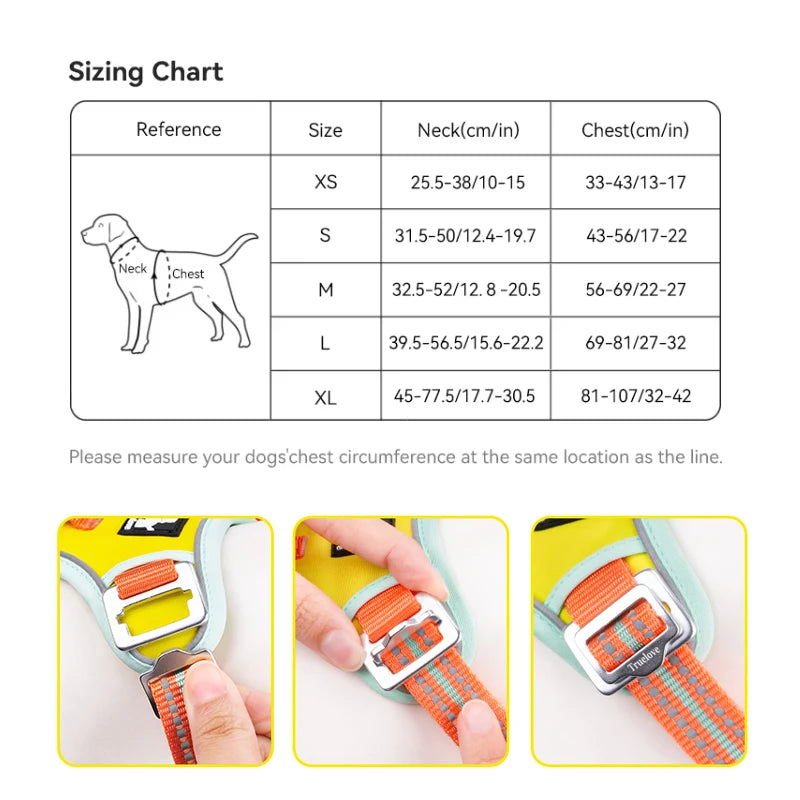 Reflective Breathable Anti Pull Adjustable Dog Harness Vest