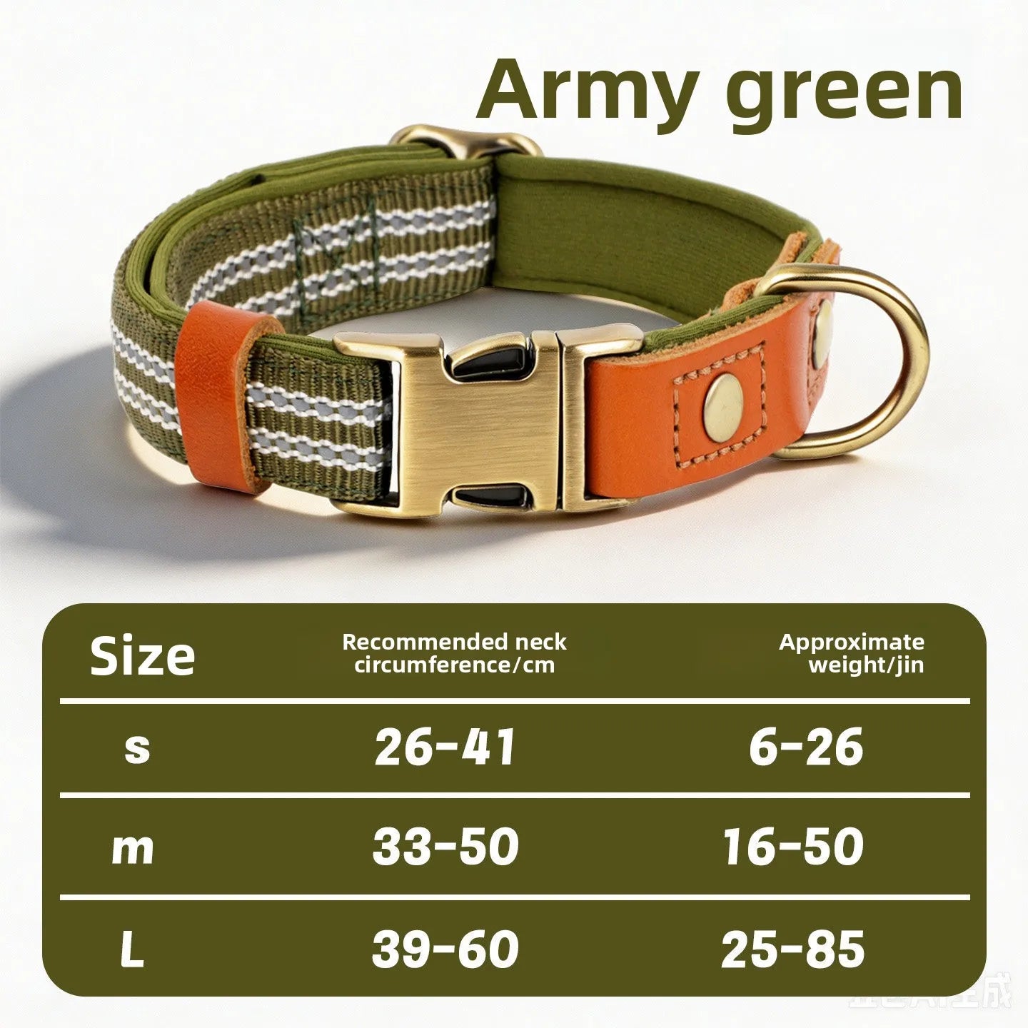 Reflective Padded Dog Collar for Medium Large Dogs Comfortable