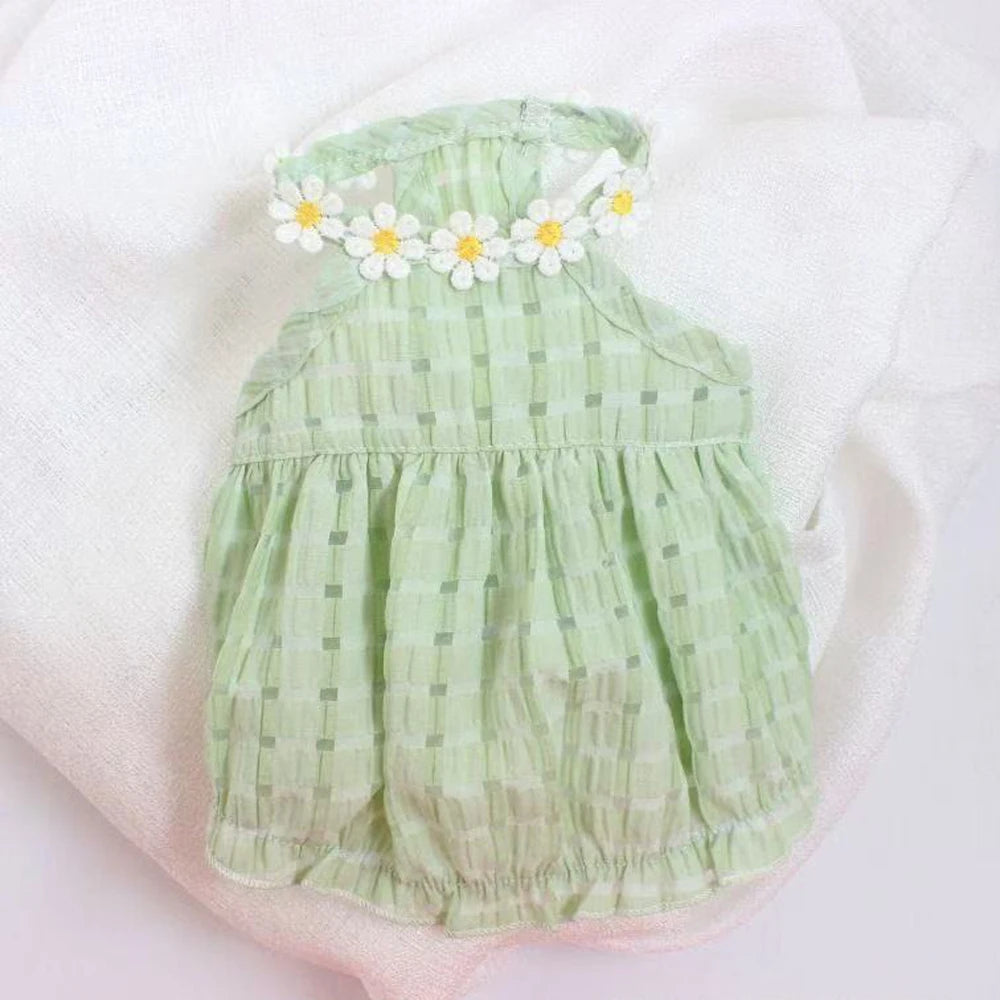 Breathable Floral Pet Princess Dress for Cats Small Dogs