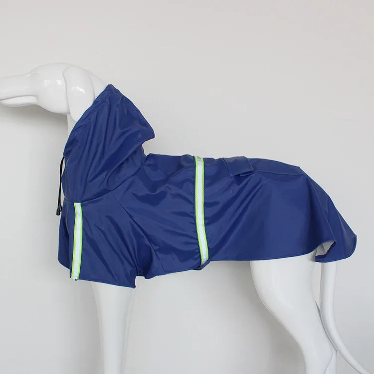 Waterproof Reflective Hooded Dog Raincoat for Large Dogs