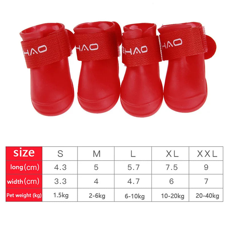 Waterproof Anti-Slip Pet Rain Boots for Dogs Cats Outdoor