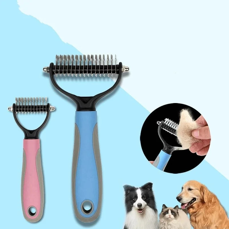 Double-Sided Stainless Steel Pet Grooming Brush Hair Removal Comb