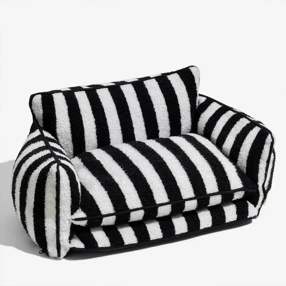 Washable Striped Pet Sofa Bed for Small Dogs Cats