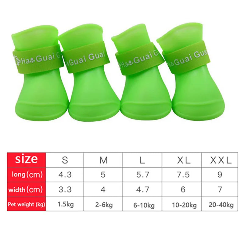 Waterproof Anti-Slip Pet Rain Boots for Dogs Cats Outdoor