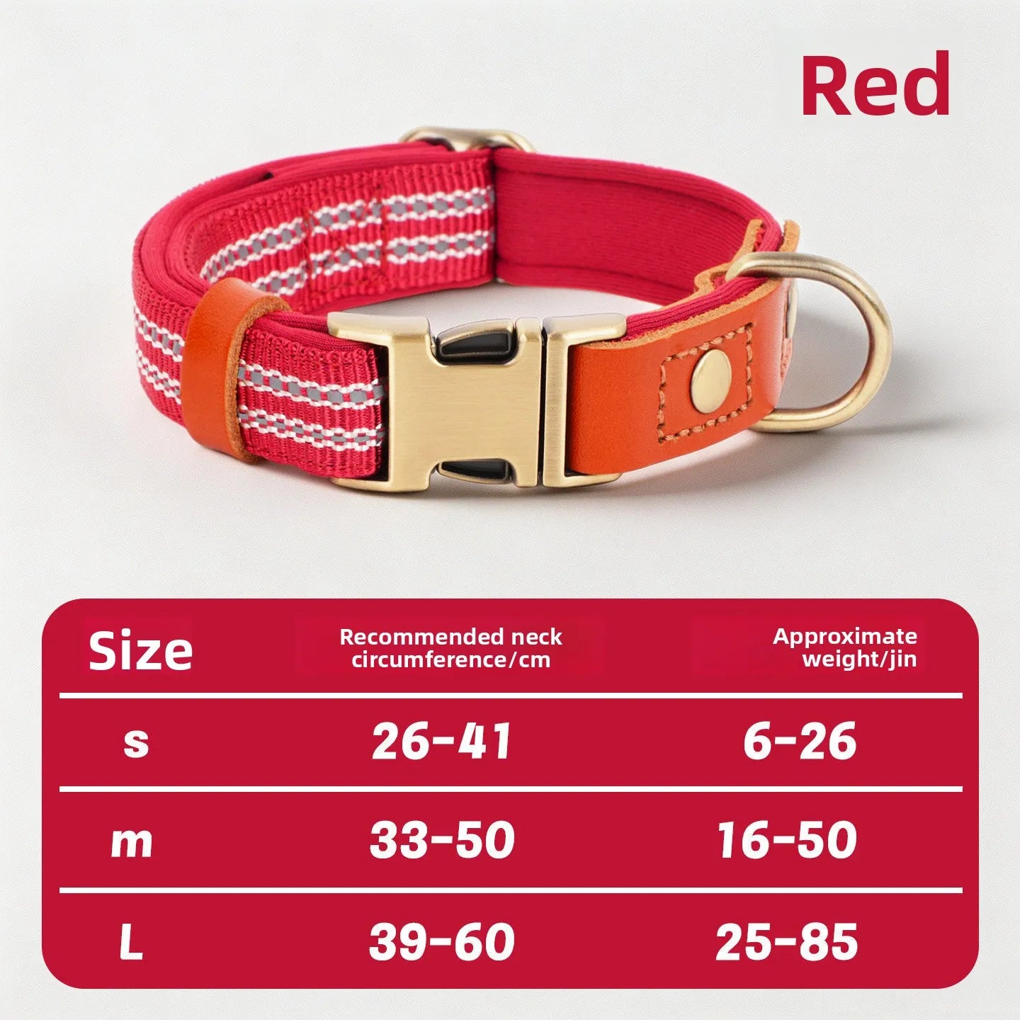 Reflective Padded Dog Collar for Medium Large Dogs Comfortable