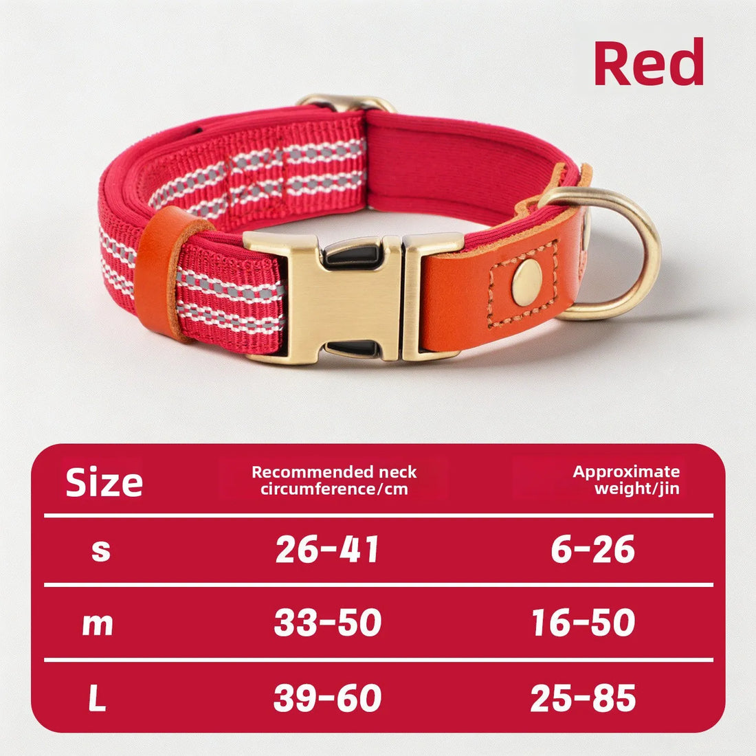 Reflective Padded Dog Collar for Medium Large Dogs Comfortable