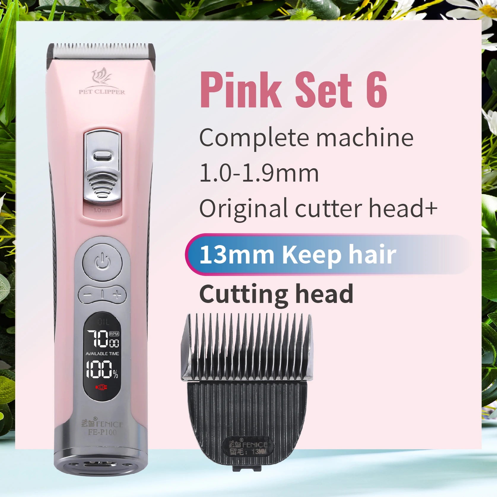 Fenice Cordless Rechargeable Pet Hair Clipper Grooming Trimmer Machine