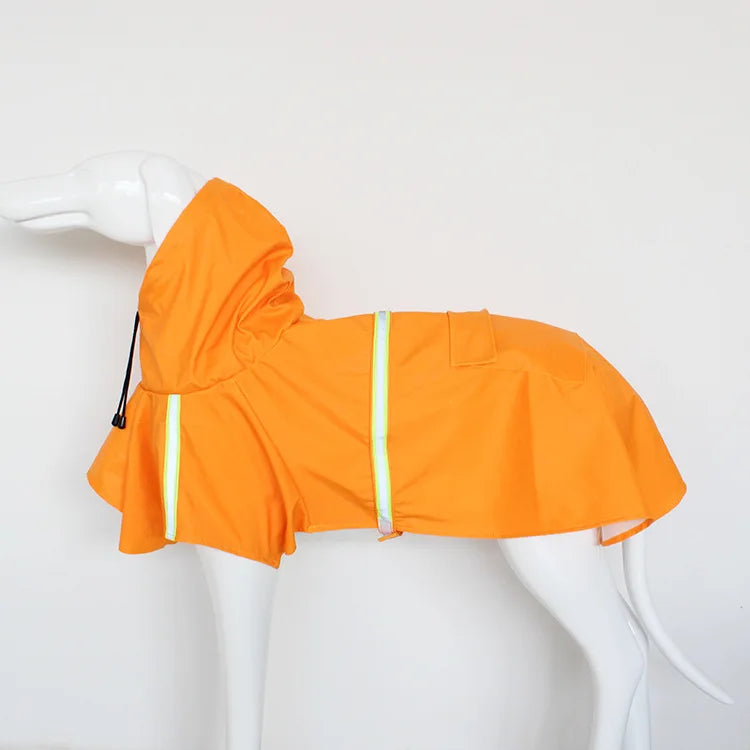 Waterproof Reflective Hooded Dog Raincoat for Large Dogs