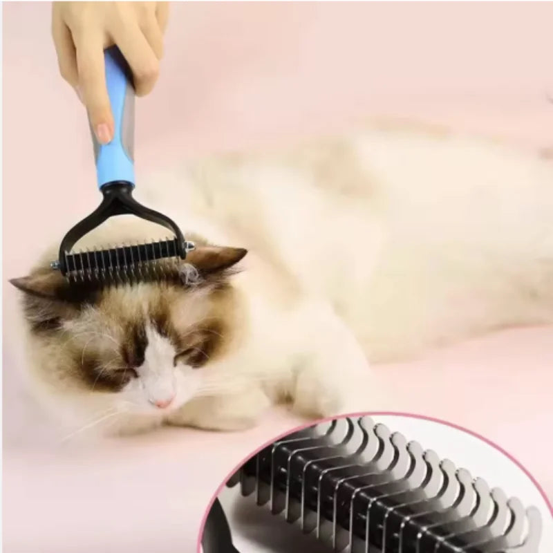 Double-Sided Stainless Steel Pet Grooming Brush Hair Removal Comb