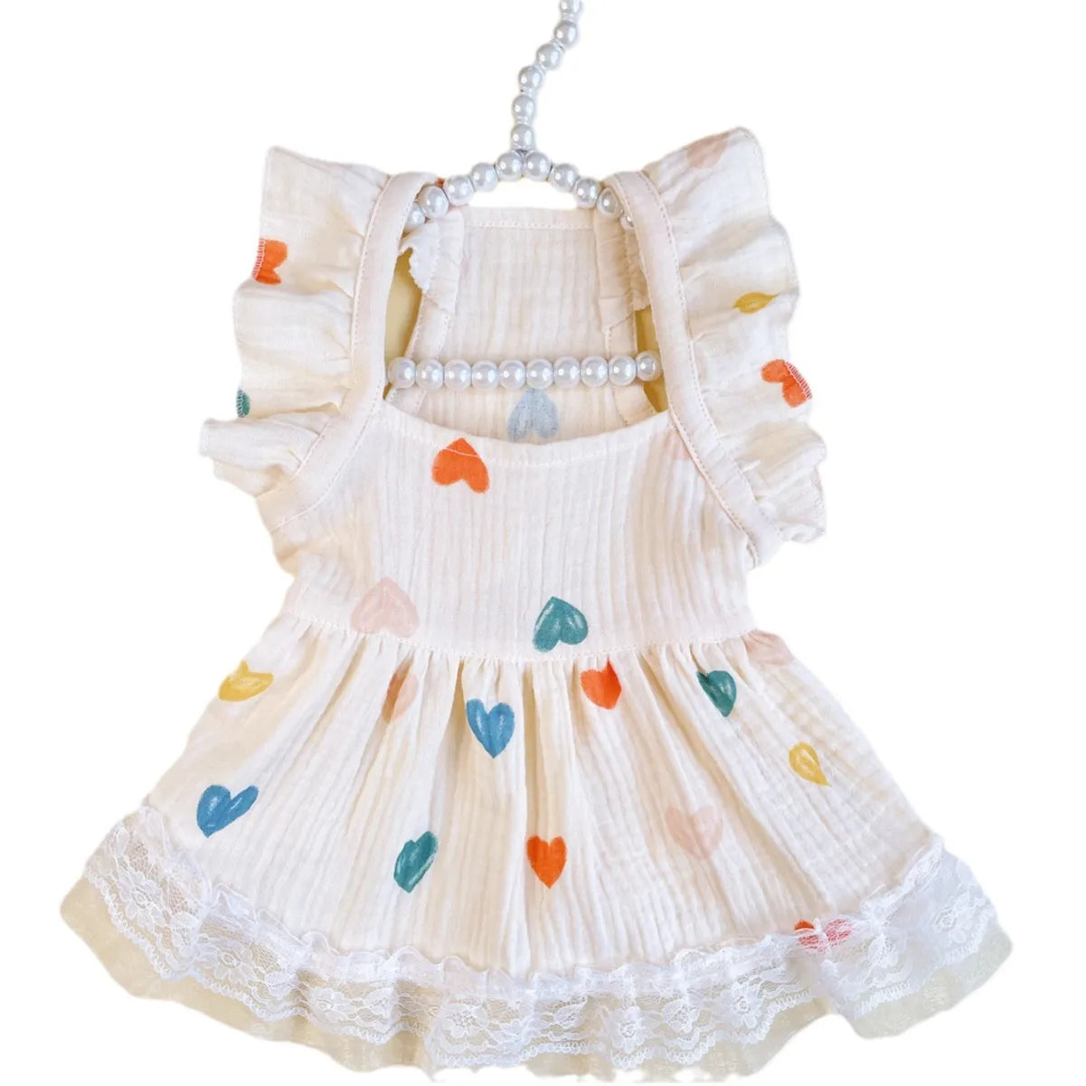 Heart Flutter Sleeve Pet Dress for Small Dogs Cats
