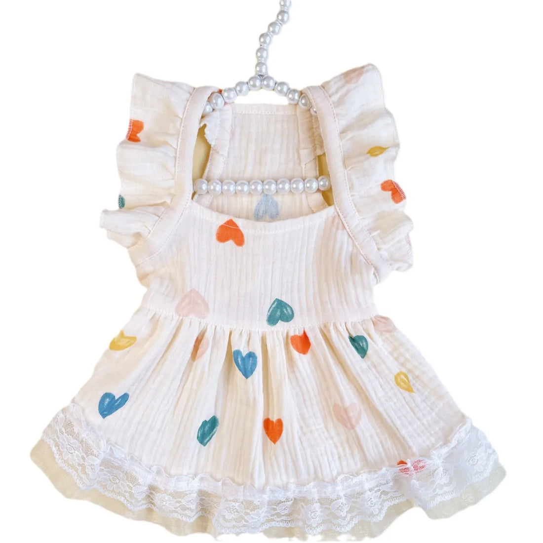Heart Flutter Sleeve Pet Dress for Small Dogs Cats