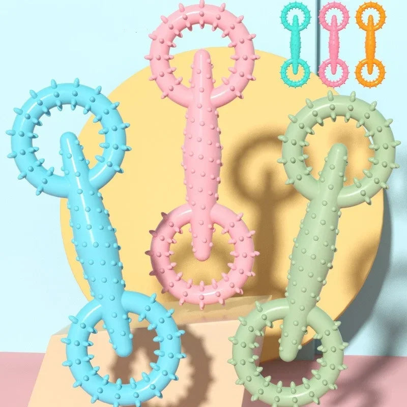 Durable Interactive Dog Pull Ring Chew Toy Teeth Cleaning