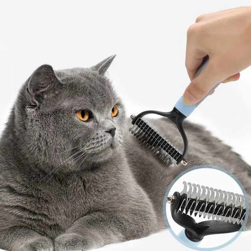 Double-Sided Stainless Steel Pet Grooming Brush Hair Removal Comb