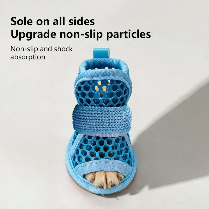 Mesh Cooling Dog Shoes with Non-Slip Pet Boots