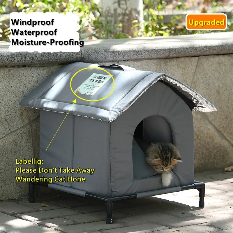 Waterproof Foldable Outdoor Pet House with Sleeping Mat Shelter