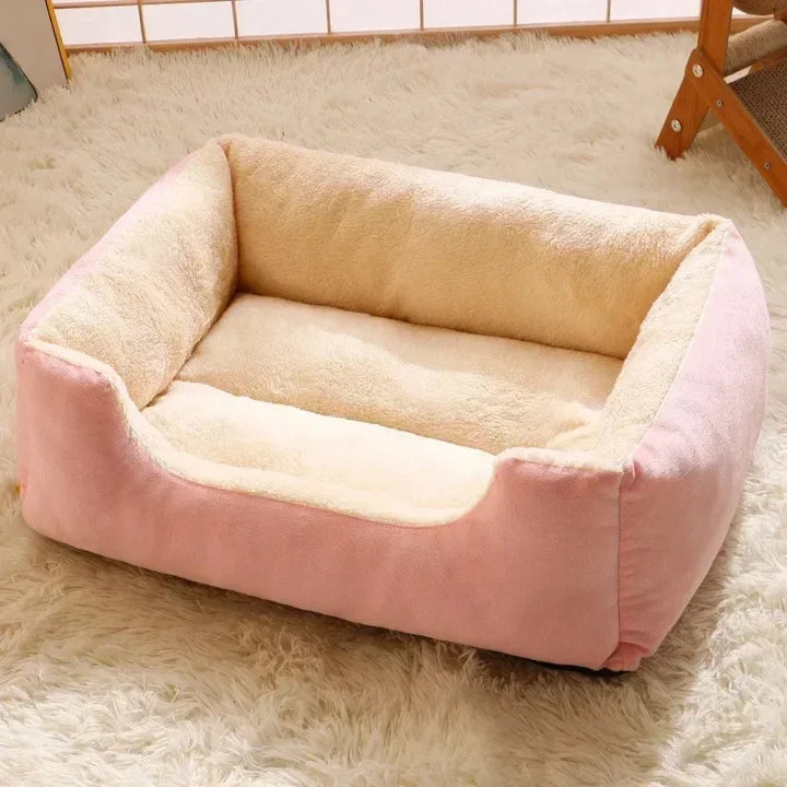 Cozy Plush Cat Bed Warm Pet Sleeping Basket House