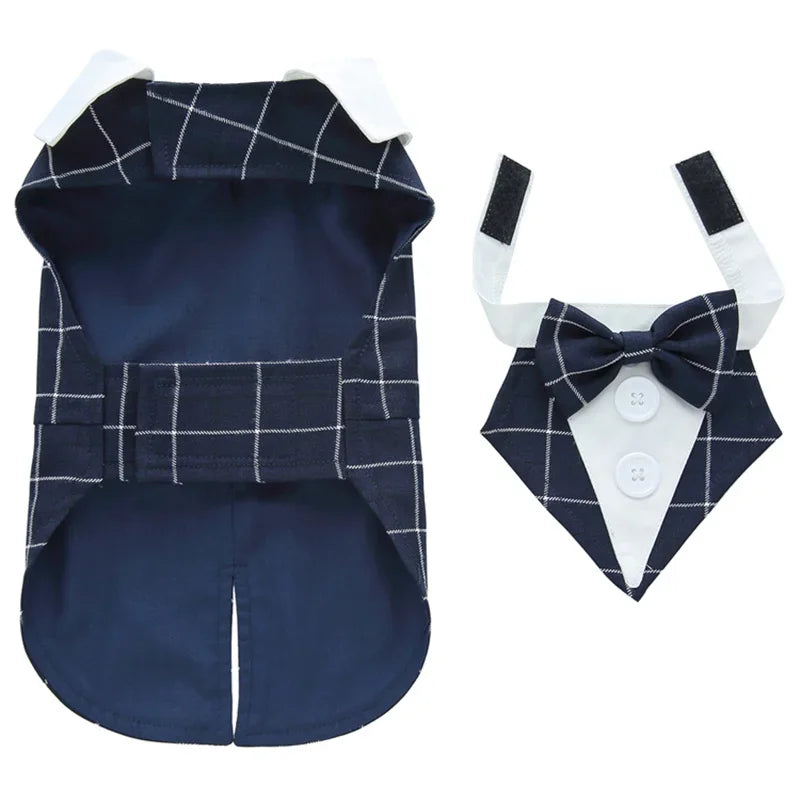 Luxury Male Dog Tailcoat Suit for Small Dogs Wedding