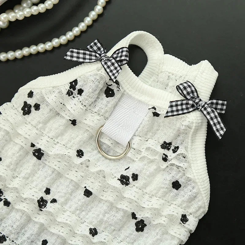 Cute Lace Bowknot Dress for Small Dogs Cats