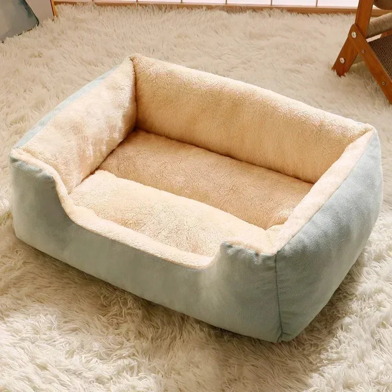 Cozy Plush Cat Bed Warm Pet Sleeping Basket House
