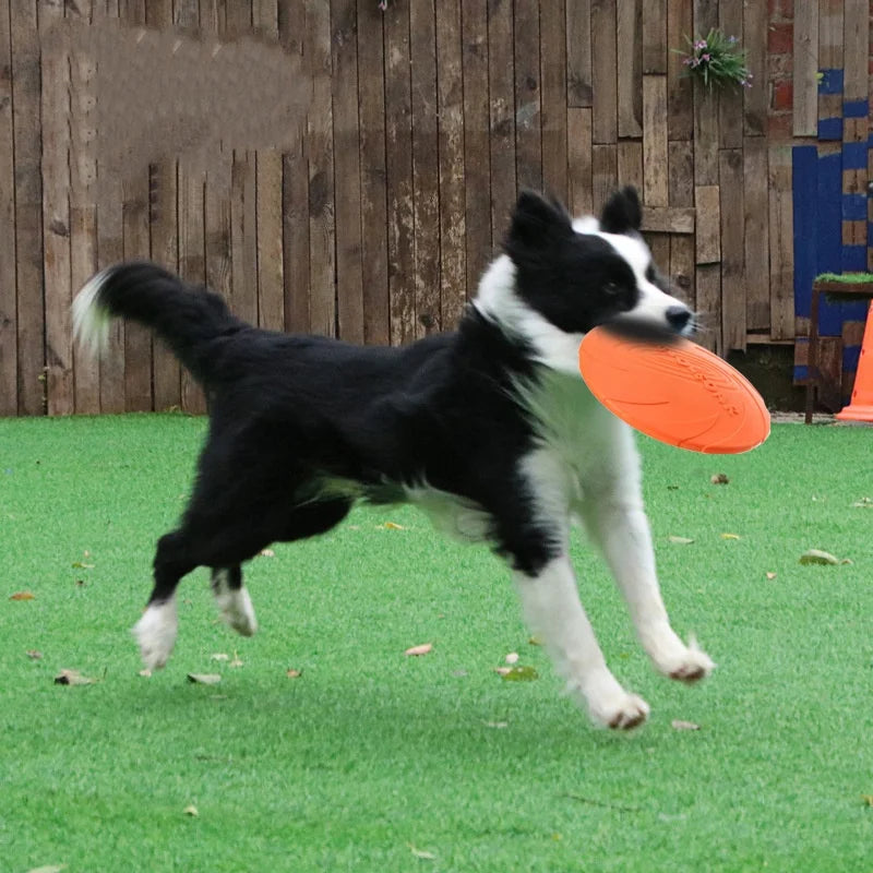 Silicone Interactive Flying Disc Toy for Dogs Cats Training