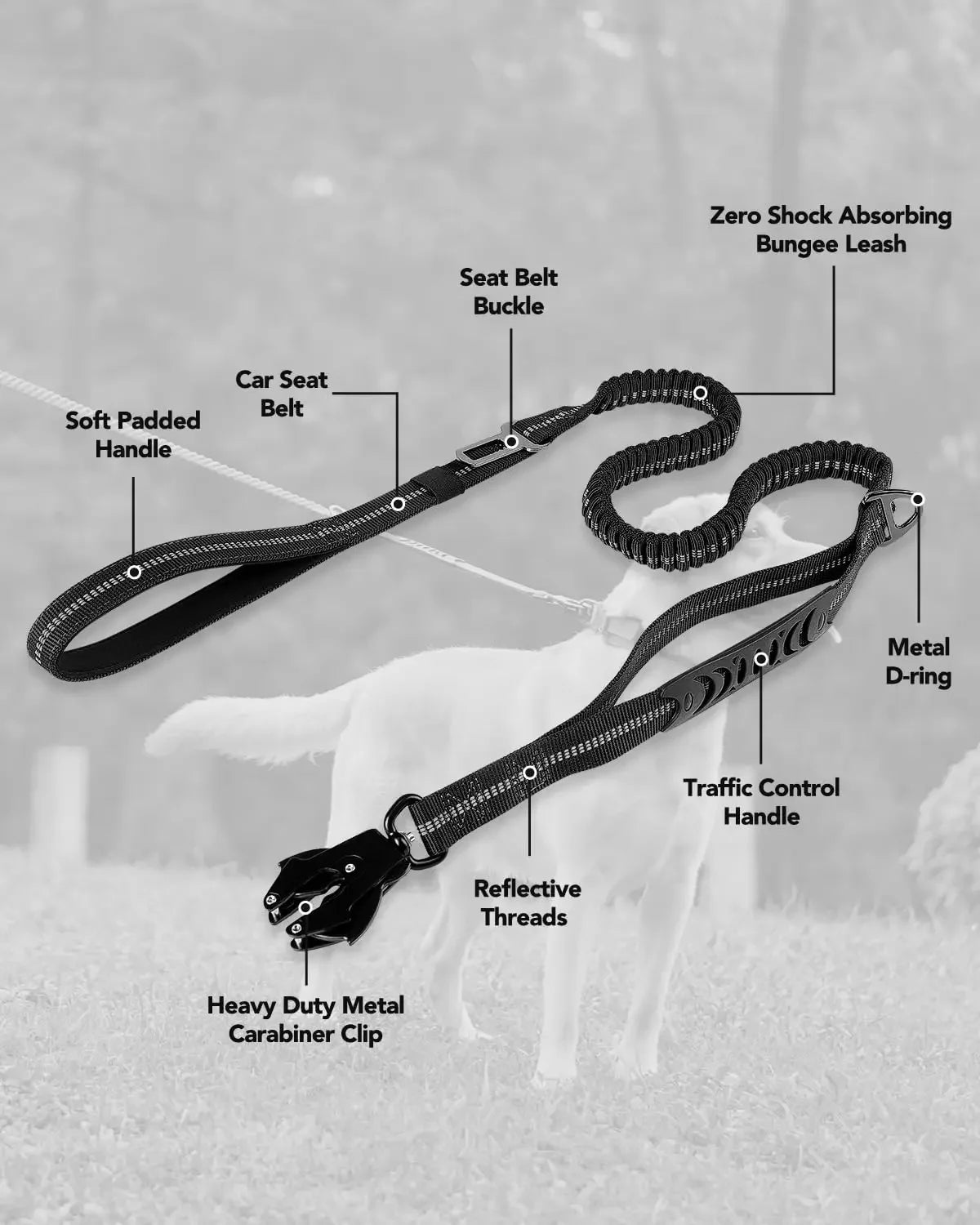 Reflective Adjustable Tactical Nylon Dog Collar Heavy Duty Training