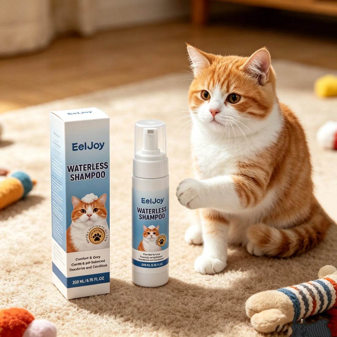 No-Rinse Cat Shampoo pH Balanced Daily Care Formula