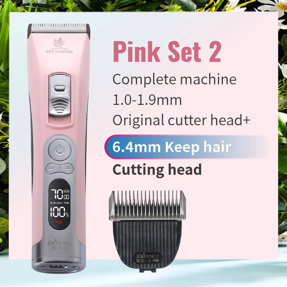 Fenice Cordless Rechargeable Pet Hair Clipper Grooming Trimmer Machine