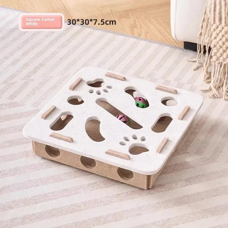 Felt Cat Puzzle Box Toy with Ball Exercise