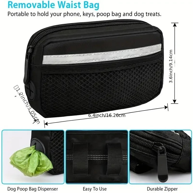 Hands-Free Adjustable Running Dog Leash with Double Handles Elastic