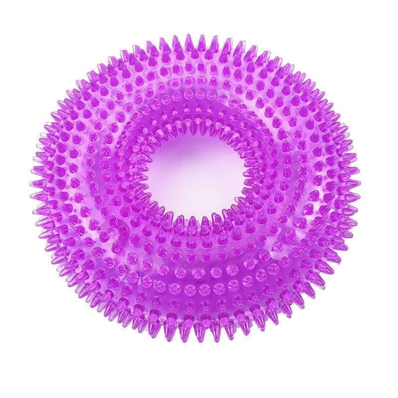 Spiky Squeaky TPR Dog Chew Toy Teeth Cleaner
