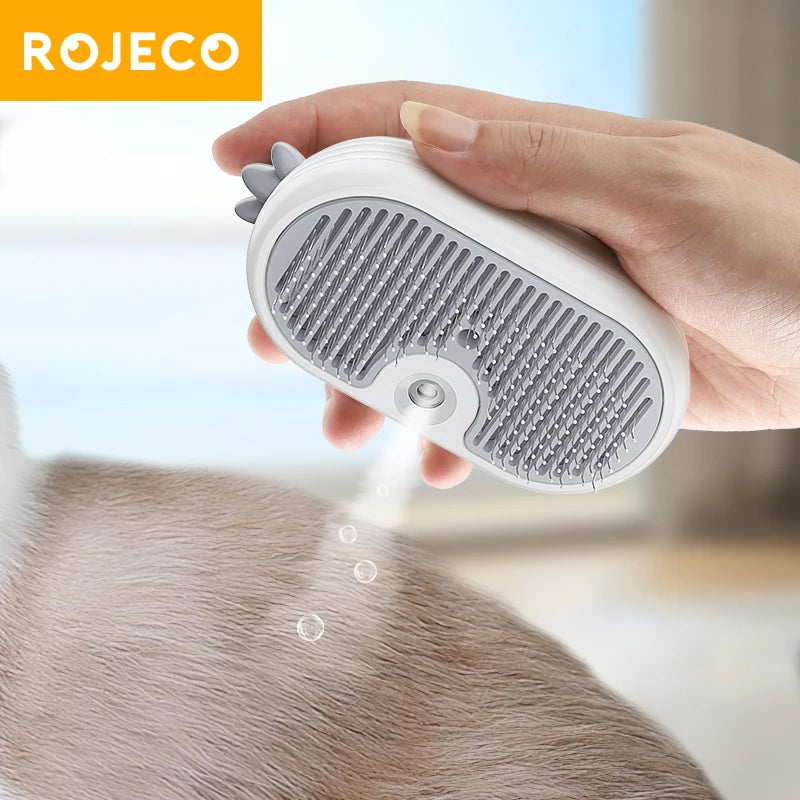 Electric Steam Pet Grooming Brush with Spray Massage