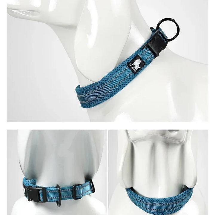 Reflective Mesh Padded Adjustable Dog Collar Durable All-Breed