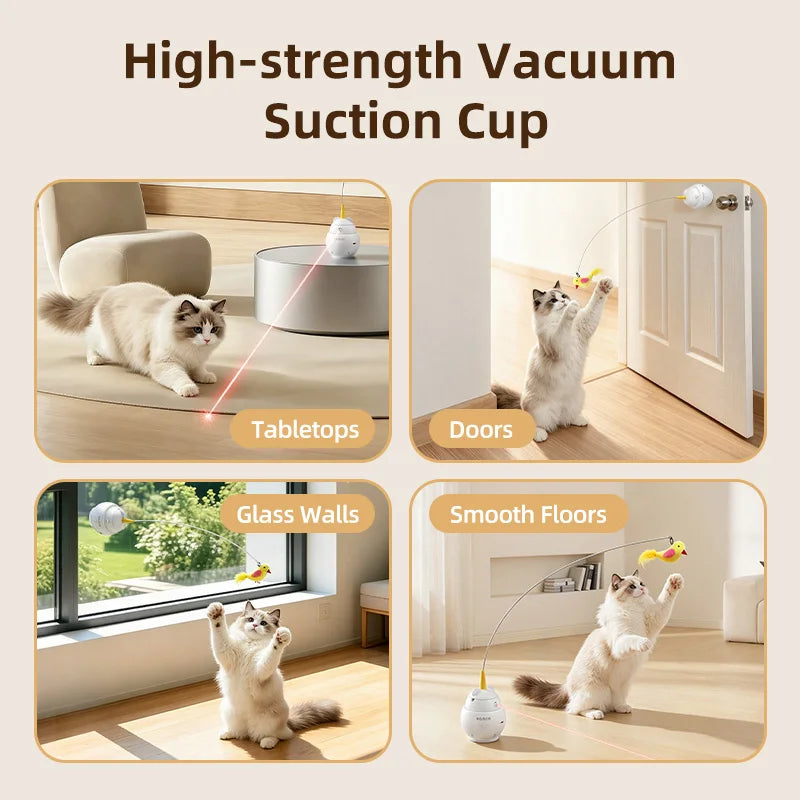 2-in-1 Laser Feather Smart Cat Toy